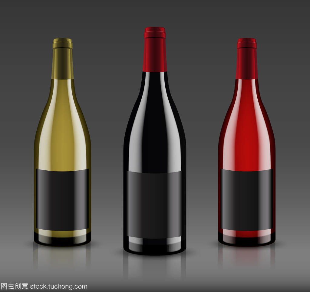 樣機(jī)葡萄酒瓶。矢量設(shè)計(jì)